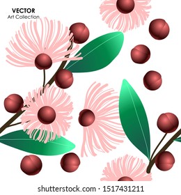 Indian Oak Flower Seamless pattern, Vector illustration design element