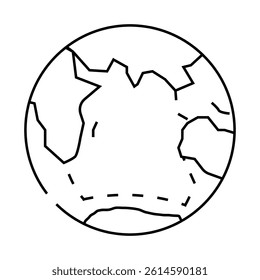 indian ocean map line icon vector. indian ocean map sign. isolated contour symbol black illustration
