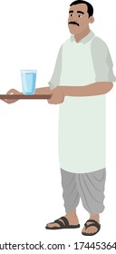 Indian Office Clerk Serving Water