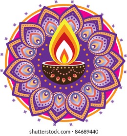 Indian oil lamp pattern