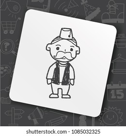 indian old man doodle