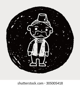 indian old man doodle