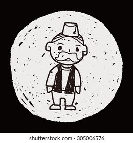 indian old man doodle