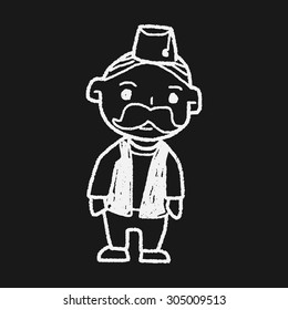 indian old man doodle