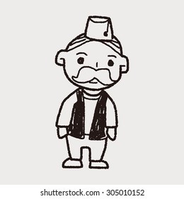 indian old man doodle