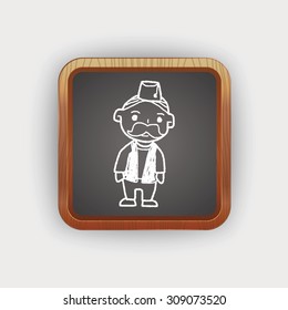 Indian old man doodle