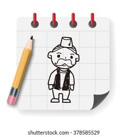 indian old man doodle