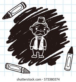 indian old man doodle