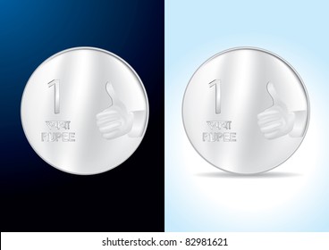 Indian One Rupee Coin - Vector Illustration svg