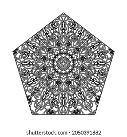 Indian Ornament black white card with mandala