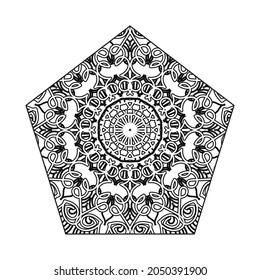 Indian Ornament black white card with mandala