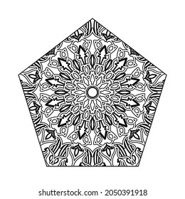 Indian Ornament black white card with mandala