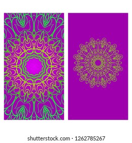 Indian Ornament Illustration Concept. Ethnic, Colorful Henna Mandala Design. Vector Decorative Layout Design.
