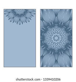 Indian Ornament Illustration Concept. Ethnic, Colorful Henna Mandala Design. Vector Decorative Layout Design. Pastel blue color.