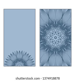 Indian Ornament Illustration Concept. Ethnic, Colorful Henna Mandala Design. Vector Decorative Layout Design. Pastel blue color.