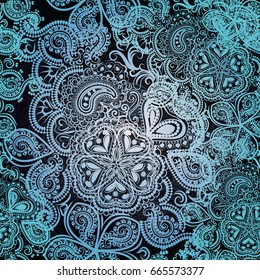 Indian ornament pattern in beautiful blue and pink color. Ideal for fashion fabric design