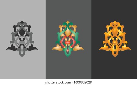 Indian ornament in three colors