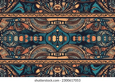 Indian ornament tribal pattern. Abstract traditional folk ancient antique tribal ethnic graphic line. Ornate elegant luxury vintage retro style. Texture textile fabric ethnic Indian patterns.