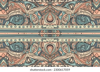 Indian ornament tribal pattern. Abstract traditional folk ancient antique tribal ethnic graphic line. Ornate elegant luxury vintage retro style. Texture textile fabric ethnic Indian patterns.