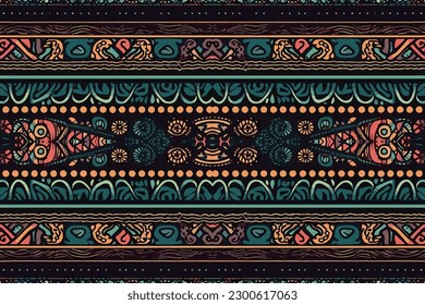 Indian ornament tribal pattern. Abstract traditional folk ancient antique tribal ethnic graphic line. Ornate elegant luxury vintage retro style. Texture textile fabric ethnic Indian patterns.