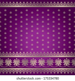 Indian ornamental background pattern. Seamless gold vector illustration.