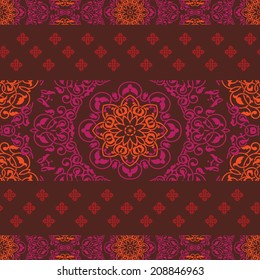 Indian ornamental fabric ethnic pattern