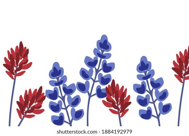 Indian paintbrush and bluebonnet background