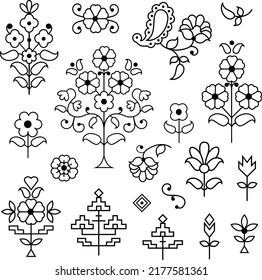 Indian paisley and decorative vector motifs