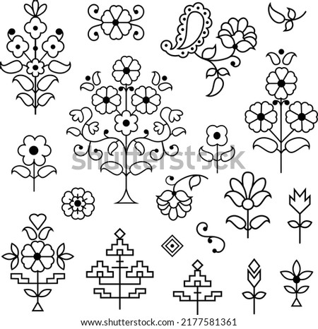 Indian paisley and decorative vector motifs