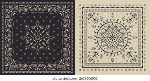 Indian Paisley Floral bandana. Turkish, Persian cucumber, buta. Ethnic kerchief, tapis, rug, blanket.