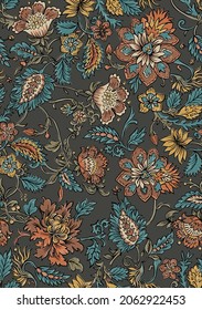 INDIAN PAISLEY FLORAL SEAMLESS PATTERN