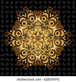 Indian paisley medallion banners. Henna tattoo style on a black background. Can be used for textile, greeting card, coloring book, phone case print. Vector ethnic Mandala ornament.