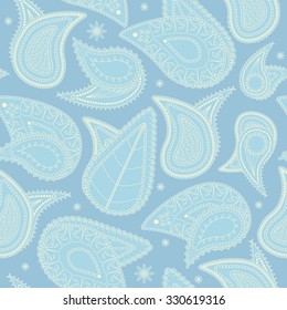 Indian paisley pattern hand-drawn vector background color