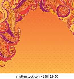 Indian paisley vector colorful ornate frame