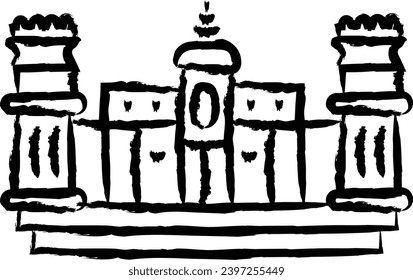 Indian palace hand drawn vector illustration