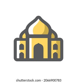 Indian Palace simple Vector icon Cartoon illustration