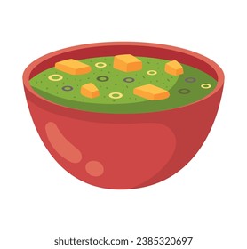 indian palak paneer vector isolated