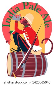 Indian pale ale Monkey. Element labels and advertising craft beer.