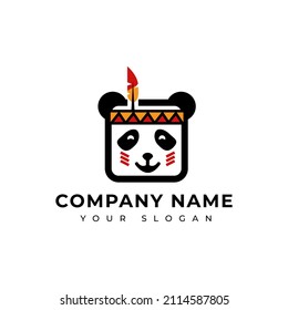 Indische Panda-Logo-Vektordesign-Vorlage
