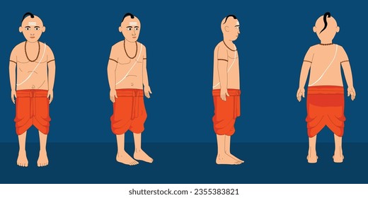 Indian pandit cartoon character design