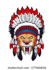 Indian panther animal mascot cartoon in vector