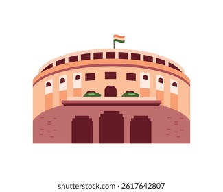 Indian Parliament Building Round Structure Government Architecture Landmark Vector Capital Monument Dome Institutional Official