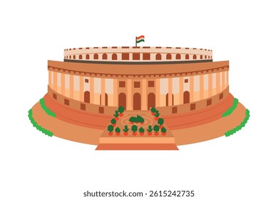 Indian Parliament Building vector isolated isolated