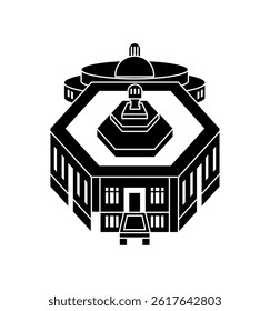 Indian Parliament Silhouette Top View Government Heritage Monument Vector Dome Capital Architecture Landmark Symbol
