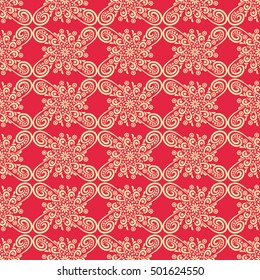Indian pattern. Arabic, islamic, ethnic, oriental motifs. Seamless pattern. Bohemian background. Print for fabric and paper. Vector illustration