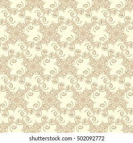 Indian pattern. Arabic, islamic, ethnic, oriental motifs. Seamless pattern. Bohemian background. Print for fabric and paper. Vector illustration