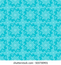 Indian pattern. Arabic, islamic, ethnic, oriental motifs. Seamless pattern. Bohemian background. Print for fabric and paper. Vector illustration