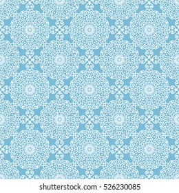 Indian pattern. Arabic, islamic, ethnic, oriental motifs. Mandala seamless pattern. Bohemian background. Print for fabric and paper. Vector illustration