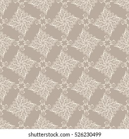 Indian pattern. Arabic, islamic, ethnic, oriental motifs. Mandala seamless pattern. Bohemian background. Print for fabric and paper. Vector illustration
