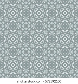 Indian pattern. Arabic, islamic, japanese motifs. Mandala seamless pattern. Ethnic bohemian background. Wrapping and scrapbook paper. Print for fabric. Vector illustration